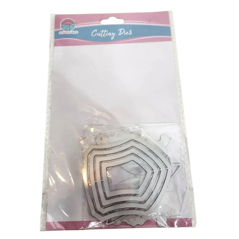 Globeland Shield Frame & Swirl Corners Metal Cutting Dies Set Silver Cardmaking